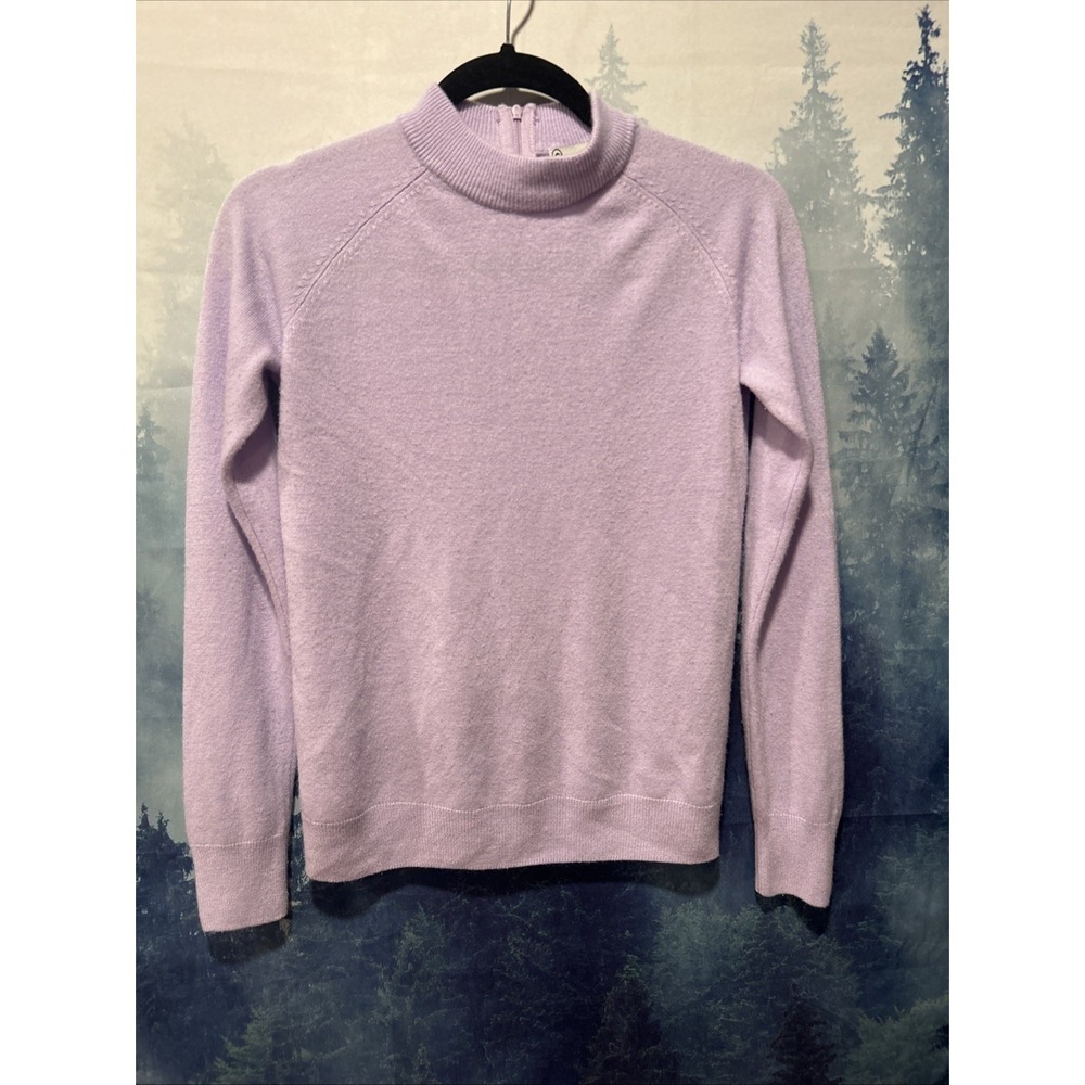 NOUVEAUX Petites Womens size PS Black Acrylic Long Sleeve Mock-Neck Sweater